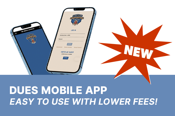 New Dues Mobile App - Easy to use with lower fees!